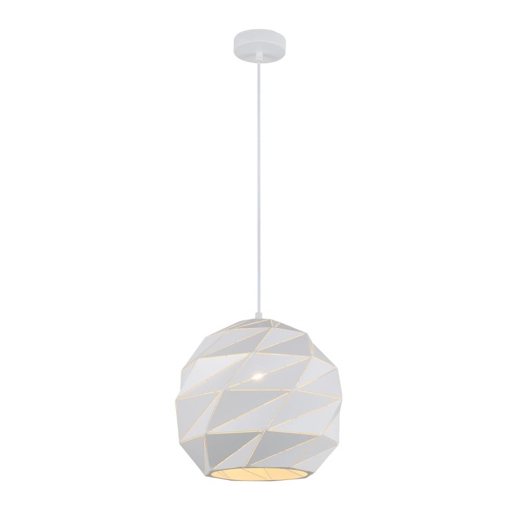 Nowoczesna lampa wisząca PALERMO biała Italux łączy metalowy klosz z dekoracyjnym wzorem świetlnych linii. Regulowana wysokość do 100 cm ułatwia dopasowanie oprawy do kuchni i jadalni. Model PND-2424-1L-WH, 1xE27 40W.