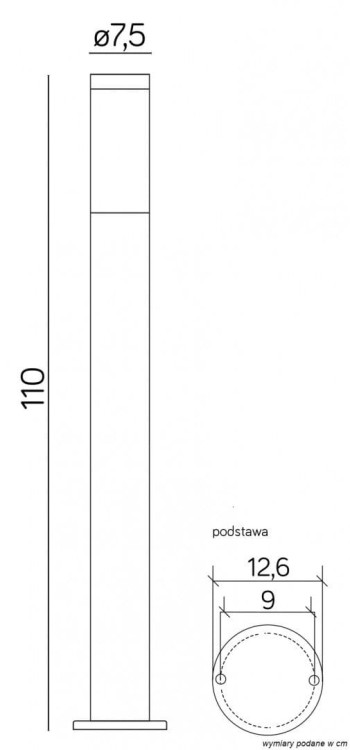 Oświetl ścieżkę i wejście do domu lampą ogrodową INOX SU-MA ST 022-1100 BLACK. Czarny słupek 110 cm ma korpus ze stali nierdzewnej i biały klosz z poliwęglanu. Parametry: 1xE27 max 40 W, IP44, 230 V, średnica 7,5 cm. Idealny także przy tarasie.