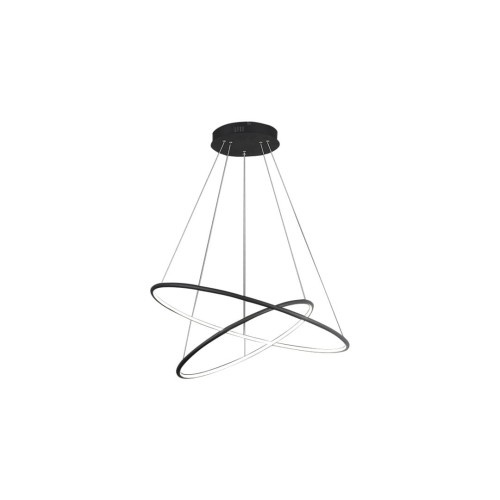 Lampa sufitowa ORION ML508 Milagro zachwyca dwiema czarnymi obręczami LED. Moc 53W, strumień 3710 lm i ciepła barwa 3000K zapewniają skuteczne, przyjemne oświetlenie salonu, jadalni oraz przestrzeni nad stołem.