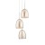 Lampa wisząca RONDA 3pł Alfa 60142 szampańska to eleganckie oświetlenie z metalowo-szklanymi kloszami. Wysokość 100 cm, szerokość 34 cm. Na 3xE27 60W. Idealna nad stół, wyspę lub do salonu