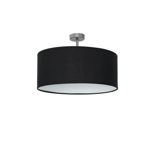Lampa sufitowa CASINO BLACK Milagro ML6379 ma czarny abażur z tkaniny o szerokości 50 cm. Krótkie chromowane mocowanie łączy ją z sufitem. Źródło światła: 1 × E27, maks. 60 W.