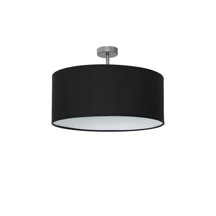 Lampa sufitowa CASINO BLACK Milagro ML6379 ma czarny abażur z tkaniny o szerokości 50 cm. Krótkie chromowane mocowanie łączy ją z sufitem. Źródło światła: 1 × E27, maks. 60 W.