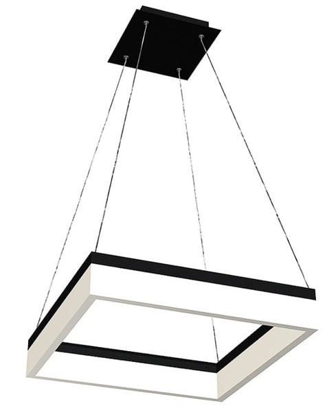 Lampa wisząca NERO ML081 Milagro łączy geometryczną formę z czarno-białym wykończeniem. Zintegrowany LED 32W zapewnia 2240 lm i neutralne światło 4000K. Doskonała nad stół, wyspę kuchenną lub barek.