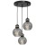 Lampa wisząca OMEGA Milagro MLP6533 z trzema przydymionymi szklanymi kloszami. Czarna oprawa i złote detale pasują do salonu i jadalni. Wymiary 30×30 cm, wysokość 40–100 cm, 3×E27 maks. 60 W każda. Żarówki do kupienia osobno.