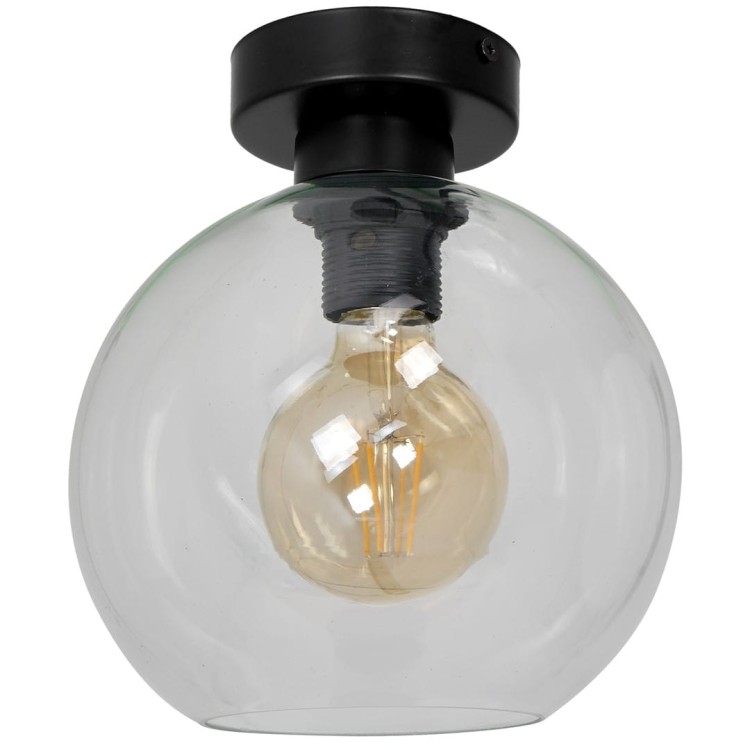 Lampa sufitowa SOFIA 1xE27 plafon czarny klosz kula MLP6573 Milagro