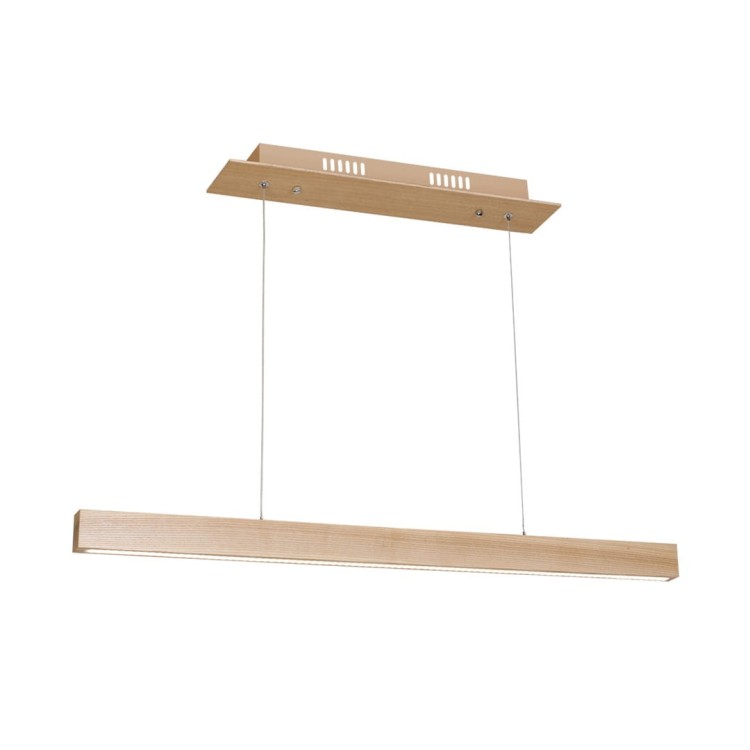 Lampa wisząca TIMBER 18W LED Milagro MLP568 to drewniana listwa o długości 90 cm, idealna nad stół lub wyspę kuchenną. Zapewnia 1260 lm i ciepłą barwę 3000K. Regulowana wysokość zawieszenia wynosi 50–90 cm.
