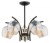 Lampa sufitowa MARAL Lemir 5×E27 łączy matową czerń, złote dodatki i bursztynowe klosze. Model z podziałem świecenia 3+2 sprawdzi się w salonie, jadalni, kuchni lub sypialni. Odpowiedni do żarówek LED.
