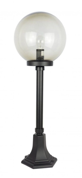 Lampa stojąca Kula słupek 73 cm z aluminium. Klosz kula w kolorze białym lub przydymionym. Oświetlenie alejki w ogrodzie. Na jedną żarówkę E27. Możliwość wykonanie lampy w kolorach patynowanych: miedzi, mosiądz, zieleń, antyk lub srebrnym.