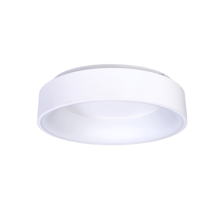 Plafon OHIO WHITE 40W LED Milagro ML232 to nowoczesna lampa sufitowa o średnicy 50 cm. Wyposażona w zintegrowane źródło światła LED 1680lm i regulację barwy CCT 3000K–4000K. Idealna do salonu, sypialni, biura. Kolor biały, klasa IP20