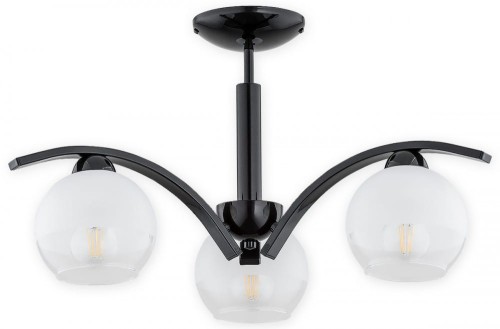 Żyrandol klasyczny LEO 3xE27 czarny marki Lemir to elegancka lampa sufitowa z białymi szklanymi kloszami. Połączenie czarnej oprawy w połysku i delikatnego szkła sprawia, że doskonale pasuje do salonu, sypialni i jadalni.