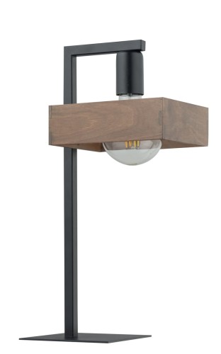 Stylowa lampka ROBIN 1x60W w kolorze czarnym i brązowym. Prosta forma i drewniane akcenty świetnie pasują do aranżacji industrialnych, skandynawskich i nowoczesnych.