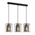Lampa wisząca KALULA Italux 3xE27 łączy czarny metal z dymionym szkłem. Trzy klosze na listwie efektownie oświetlą wyspę kuchenną, stół lub barek. Szerokość 77 cm i regulowana wysokość do 94,5 cm.