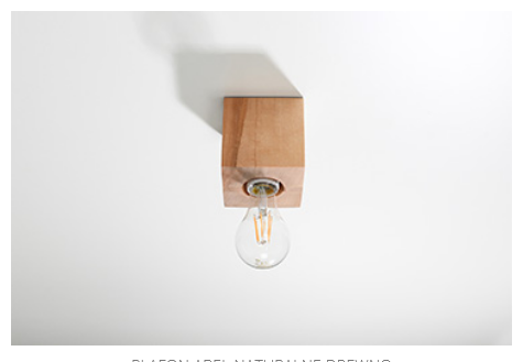 Plafon ARIZ naturalne drewno Sollux kostka 1xGU10 SL.0675 Wood