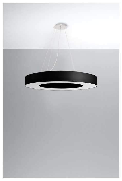 Żyrandol SATURNO SLIM 70 cm 6xE27 czarny Sollux wiszący SL.0754