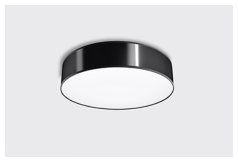 Plafon sufitowy ARENA 25 cm czarny Sollux to minimalistyczne oświetlenie do domu lub biura. Model 1xE27 współpracuje z żarówkami LED do 15 W. Kilka plafonów może równomiernie oświetlić długi korytarz lub hol.