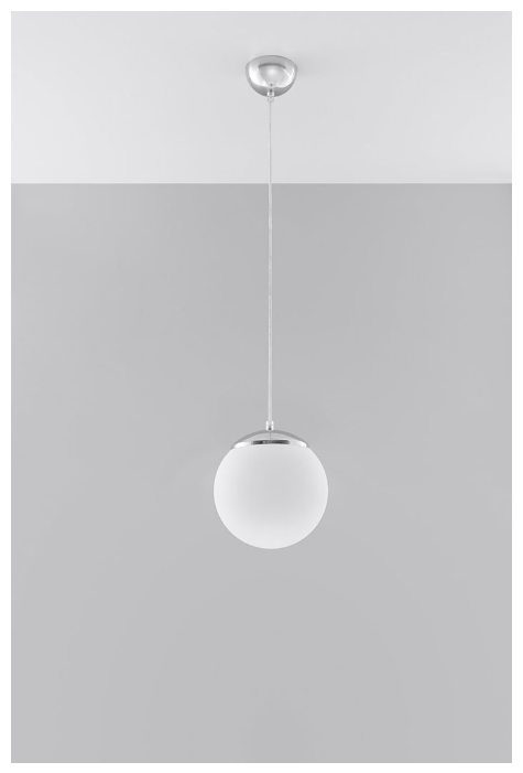 Lampa wisząca UGO 20 cm biała chrom marki Sollux łączy minimalistyczny wygląd z funkcjonalnością. Szklana mleczna kula zapewnia miękkie światło, a oprawka E27 pozwala zastosować żarówkę LED. Idealna nad stół lub wyspę.