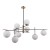 Lampa sufitowa STELIA Italux zachwyca dziewięcioma białymi kulami oraz efektowną konstrukcją w kolorze czarnym i antycznego brązu. Średnica 128 cm sprawia, że doskonale oświetli duży salon, jadalnię lub przestronny hol.