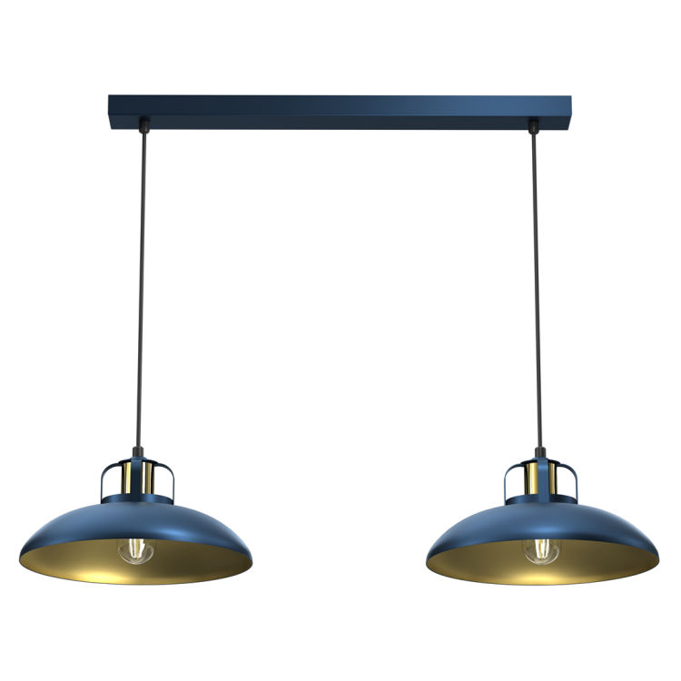 Stylowa lampa FELIX BLUE/GOLD Milagro MLP7715 zachwyca kontrastem kolorów. Dwa metalowe klosze w odcieniu granatu i złota dodają wnętrzu charakteru i elegancji. Doskonała do wnętrz w stylu modern lub glamour.