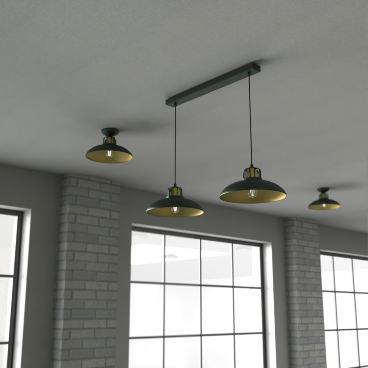 Nowoczesna lampa sufitowa FELIX MLP7708 wykonana z metalu. Połączenie zieleni i złota tworzy wyjątkowy efekt wizualny w każdym wnętrzu