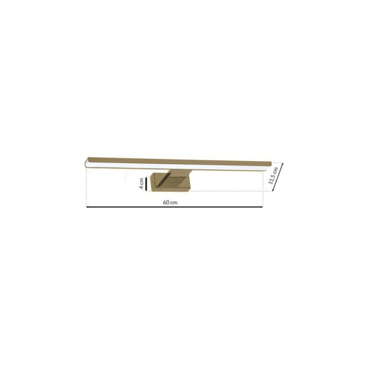 Stylowy kinkiet SHINE BRASS LED 13.8W Milagro do łazienki. Smukła forma, wykończenie mosiądz, LED 4000K, 966 lm. Odporność IP44 czyni go idealnym oświetleniem nad lustro. Idealny do nowoczesnych wnętrz.