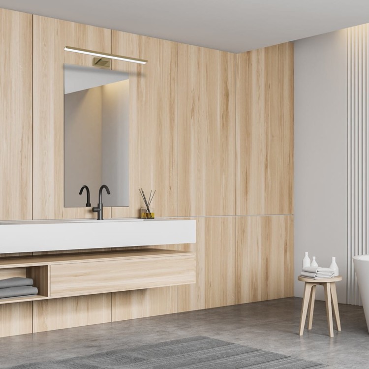 Kinkiet łazienkowy SHINE BRASS Milagro ML7042 — elegancja, energooszczędność i funkcjonalność. LED 13.8W, barwa 4000K, IP44. Idealny nad lustro, do salonu i przestrzeni komercyjnych.