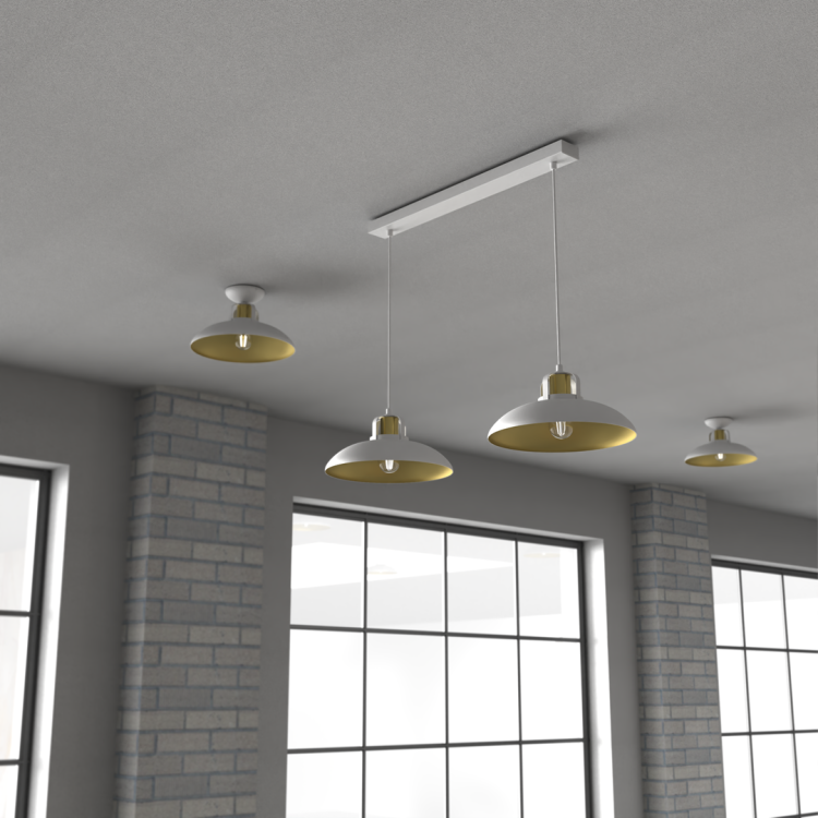 FELIX WHITE/GOLD Milagro to elegancka lampa o minimalistycznym designie. Złote wnętrze klosza delikatnie ociepla światło, tworząc przyjemną atmosferę.