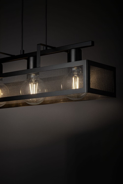 Nowoczesna lampa ALBERT 3pł. Sigma w kolorze czarnym to doskonały wybór do wnętrz loftowych. Wykonana ze stali, z trzema źródłami światła E27, daje mocne i efektowne oświetlenie nad stołem lub blatem.