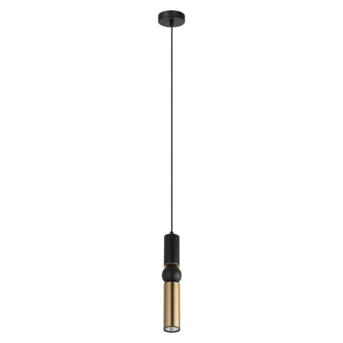 Lampa wisząca ISIDORA 1xGU10 Italux zachwyca eleganckim połączeniem czerni i antycznego brązu. Smukła forma doskonale sprawdzi się nad wyspą kuchenną, blatem roboczym, barkiem lub stolikiem. Idealna do wnętrz loftowych i nowoczesnych.