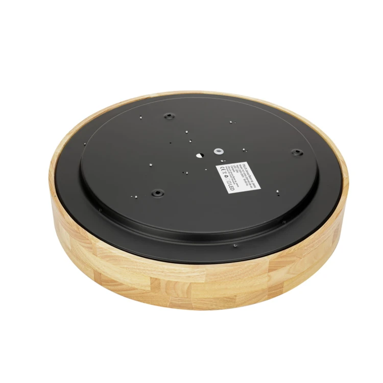 Lampa sufitowa CAMPELO 25W LED Italux wyróżnia się naturalnym drewnem i minimalistyczną formą. Plafon ma średnicę 45 cm, wysokość 7 cm, strumień 2500 lm, neutralną barwę 4000 K, CRI 80+ oraz stopień ochrony IP20.