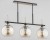 DOLFI 3x60W Alfa 62198 – elegancka lampa czarna ze złotymi dodatkami i bursztynowymi kulami. Nowoczesne oświetlenie nad stół i wyspę kuchenną.