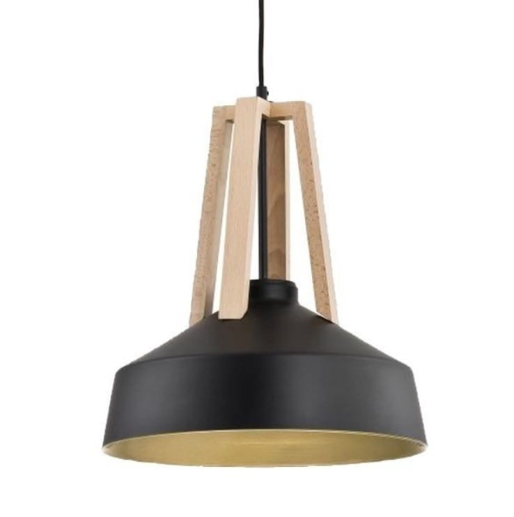 Lampa sufitowa DROP czarna z drewnem 1xE27 60W Alfa 60284 to nowoczesne i stylowe oświetlenie do kuchni lub jadalni. Połączenie metalu i drewna tworzy elegancki design, idealny do wnętrz skandynawskich, loftowych i minimalistycznych