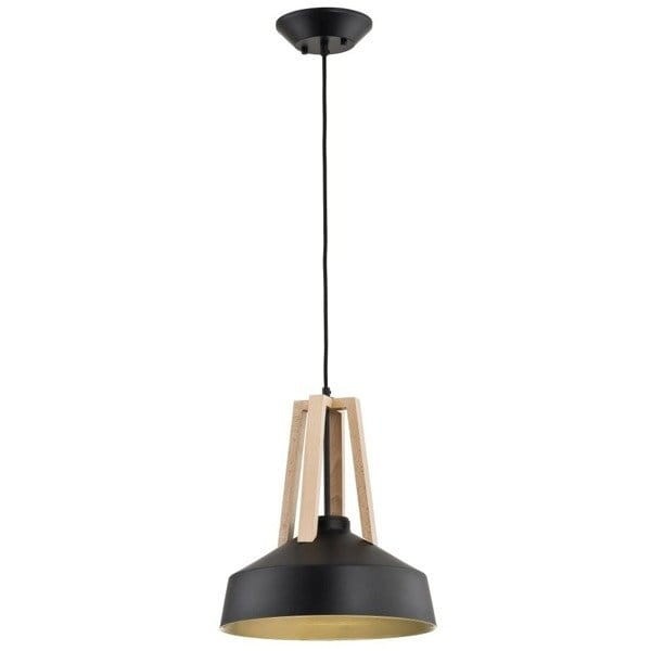 Lampa sufitowa DROP czarna z drewnem 1xE27 60W Alfa 60284 to nowoczesne i stylowe oświetlenie do kuchni lub jadalni. Połączenie metalu i drewna tworzy elegancki design, idealny do wnętrz skandynawskich, loftowych i minimalistycznych