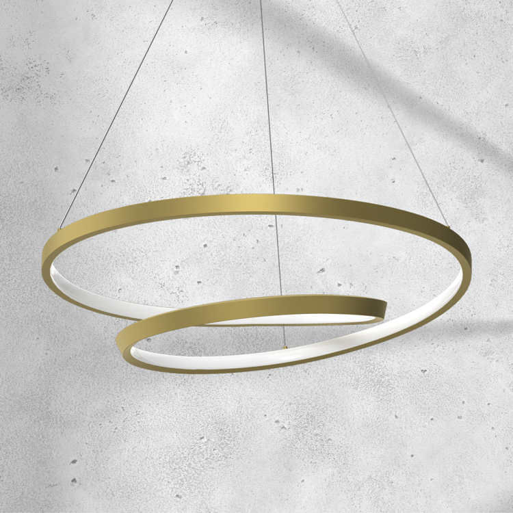 LUCERO ML7950 Milagro to designerska lampa wisząca LED w stylu nowoczesnym i glamour. Złote ringi LED oraz neutralne światło 4000K tworzą eleganckie i komfortowe oświetlenie do salonu, kuchni lub jadalni.