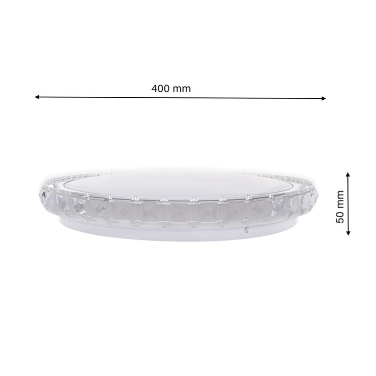 LAYLA ML – nowoczesny plafon 33W LED z efektem gwiezdnego nieba. Regulacja światła i ściemnianie pilotem dają pełną kontrolę. Średnica 40 cm, 1560 lm, energooszczędna technologia LED. Idealny do domowych wnętrz w każdym stylu.