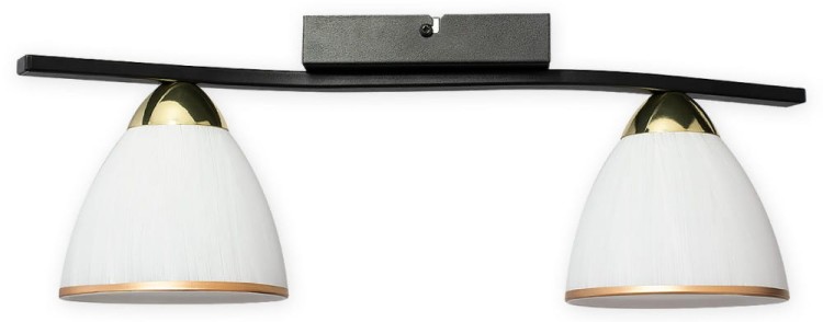 Plafon FABER 2xE27 Lemir O3252 P2 CZA+ZL to elegancka lampa sufitowa w czerni i złocie. Białe klosze ze złotą obwódką i pociągnięciami pędzla nadają wnętrzu stylu. Idealna do salonu, sypialni i jadalni. Polska jakość Lemir od 1967 roku.