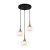Lampa wisząca KONILA Italux PND-99709-3A-BRO-CL łączy mosiężne detale, czarne przewody i podwójne szklane klosze. Trzy oprawki G9, średnica 36 cm, wysokość 120 cm. Eleganckie oświetlenie nad stół, do salonu i jadalni. IP20.