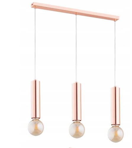 Nowoczesna lampa JAZZ 3xE27 miedziana Alfa 62228 zachwyca prostą formą i modnym kolorem miedzi. Doskonała do jadalni i salonu. Wysoka jakość, 3 punkty świetlne E27 60W, IP20, 230V. Stylowy akcent do wnętrz.
