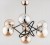 Żyrandol VIRGINIA 6xE14 Alfa – elegancka lampa sufitowa w kolorze złotym i bursztynowym. Konstrukcja z metalu i szkła, sześć kulistych kloszy 13 cm, wymiary lampy 65x50 cm. Przystosowana do żarówek E14 max 40W, kompatybilna także z LED