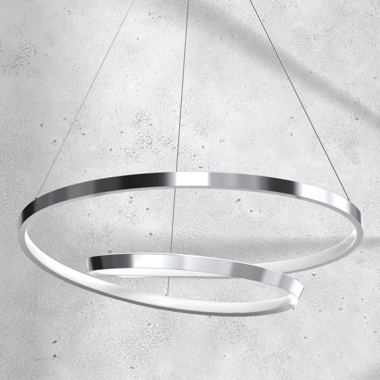 Nowoczesne oświetlenie LED LUCERO ML7949 Milagro wyróżnia się eleganckim chromowanym wykończeniem i minimalistyczną formą ringów. Lampa świetnie sprawdzi się nad stołem, w salonie lub nowoczesnej kuchni.