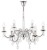 Żyrandol VELIO 6xE14 chrom Lemir O1956 CH to elegancka lampa glamour z kryształowymi zawieszkami. Chromowana armatura i sześć źródeł światła tworzą efektowną dekorację salonu, jadalni oraz stylowej sypialni