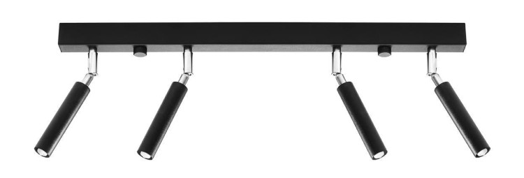 Plafon EYETECH 4xG9 Sollux SL.0900 to nowoczesna lampa sufitowa z czterema regulowanymi reflektorami. Czarna stalowa konstrukcja doskonale sprawdzi się w salonie, kuchni, sypialni oraz korytarzu, zapewniając funkcjonalne oświetlenie.
