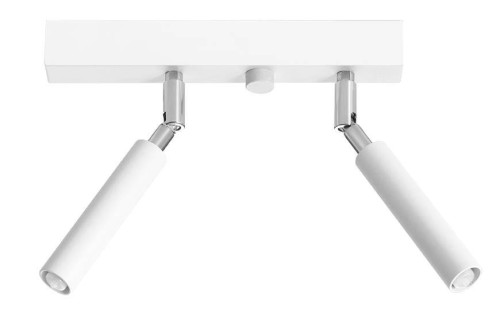 Plafon EYETECH 2xG9 biały Sollux to nowoczesna lampa sufitowa z dwoma regulowanymi reflektorami. Minimalistyczna forma i uniwersalny kolor sprawiają, że doskonale pasuje do salonu, sypialni, kuchni oraz korytarza