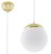 Lampa wisząca UGO 20 cm Sollux SL.0715 łączy biały szklany klosz w kształcie kuli ze złotym wykończeniem. Model 1xE27 doskonale sprawdzi się nad wyspą kuchenną, barkiem, stołem oraz przy łóżku w sypialni.