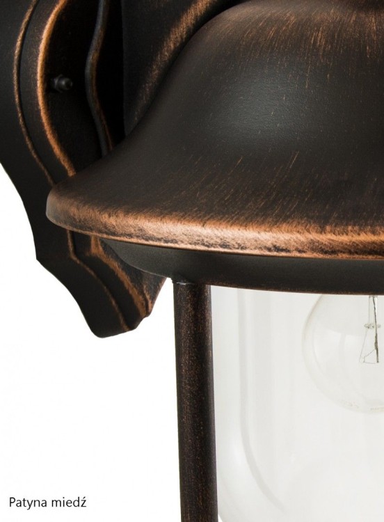 Lampa wisząca zewnętrzna PRINCE na jedną żarowkę. Lampa do umieszczenia na tarasie, balkonie, przed domem. Wykonanie trwałe aluminium, duży klosz przezroczysty.