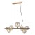 Lampa sufitowa CANELLO Italux 7xG9 w kolorze mosiądzu miodowego z bursztynowymi kloszami. Stylowa oprawa wykonana z metalu i szkła, idealna do salonu, jadalni i kuchni. Regulowana wysokość do 150 cm, gwarancja 2 lata