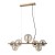 Lampa sufitowa CANELLO Italux 7xG9 w kolorze mosiądzu miodowego z bursztynowymi kloszami. Stylowa oprawa wykonana z metalu i szkła, idealna do salonu, jadalni i kuchni. Regulowana wysokość do 150 cm, gwarancja 2 lata