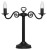 Lampa stołowa ŚWIECZNIK 2xE14 marki Lemir ma 50 cm szerokości i 55 cm wysokości. Czarna konstrukcja ze stali i odlewu ZNAL oraz włącznik na przewodzie zapewniają elegancki wygląd i wygodną obsługę.