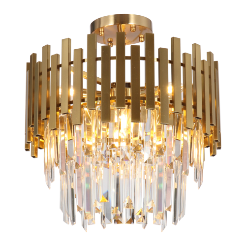 Plafon ASPEN ML8810 Milagro w kolorze złotym zachwyca elegancką formą i kryształowymi zawieszkami. Wyposażony w 6 oprawek E14 doskonale oświetli salon, sypialnię, jadalnię lub hol. Idealny wybór do wnętrz glamour i modern classic
