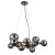 Lampa sufitowa CANELLO Italux 11xG9 w kolorze czarnego matu z dymionymi kulami ze szkła. Designerska oprawa o szerokości 71 cm i wysokości 120 cm, idealna do salonu, jadalni i kuchni. Nowoczesny styl, solidne wykonanie, gwarancja 2 lata