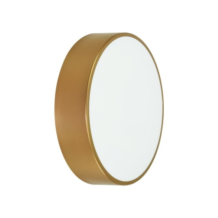 Plafon CLEO 40 cm złoty marki Temar z kloszem mlecznym i systemem mocowania TWIST to elegancka i funkcjonalna lampa sufitowa. Wyposażona w 3x E27 24W, IP54 – idealna do łazienki, kuchni, garażu czy warsztatu. Estetyczny design i wysoka trwałość